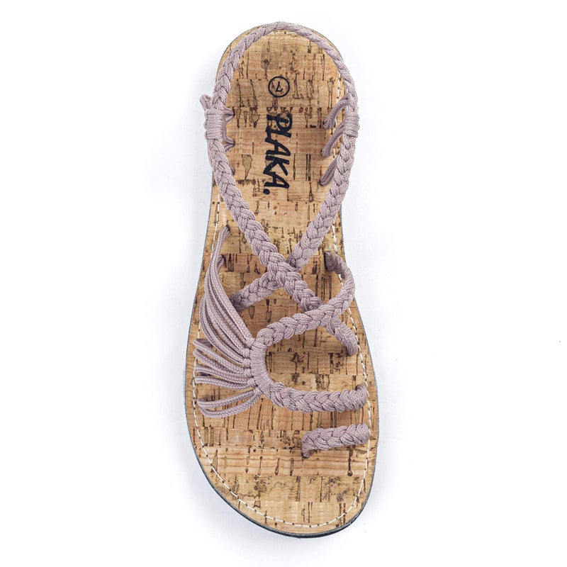 Plaka Palm Leaf Flat Summer Sandals for Women | Perfect for the Beach Walking & Dressy Occasions | Brazilian Sand | Size 9 - Image 1